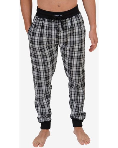 Members Only Flannel jogger Lounge Pants - Black