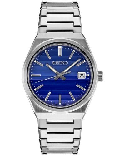 Seiko Essentials Stainless Steel Bracelet Watch 39mm - Blue