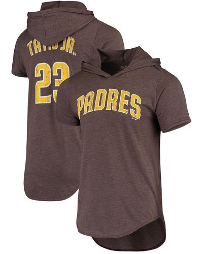 Majestic Fernando Tatis Jr. Heathered San Diego Padres Softhand Player Tri-blend Hoodie T-shirt - Brown