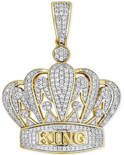 Macy's Diamond Pave King & Crown Pendant (3/4 Ct. T.w. - Metallic