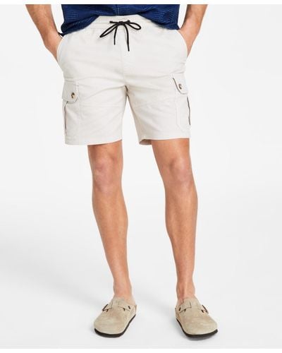 Sun & Stone Sun + Stone Relaxed Fit 8" Cargo Shorts - White