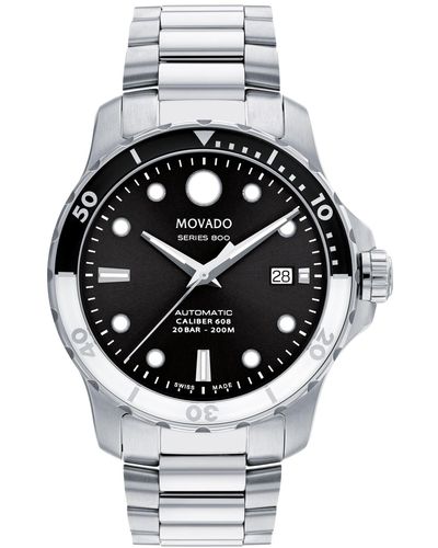 Movado Series 800 Swiss Automatic -tone Stainless Steel Bracelet Watch 42mm - Metallic