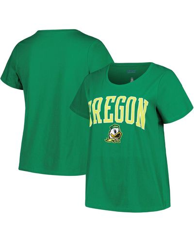 Profile Oregon Ducks Plus Size Arch Over Logo Scoop Neck T-shirt - Green