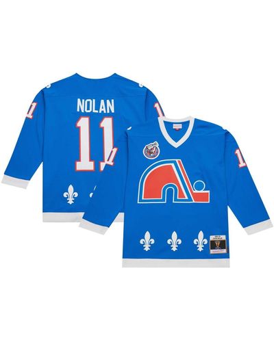 Mitchell & Ness Owen Nolan Quebec Nordiques 1992/93 Line Player Jersey - Blue