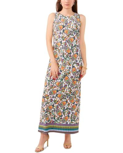 Msk Petite Paisley-print Sleeveless Maxi Dress - Multicolor