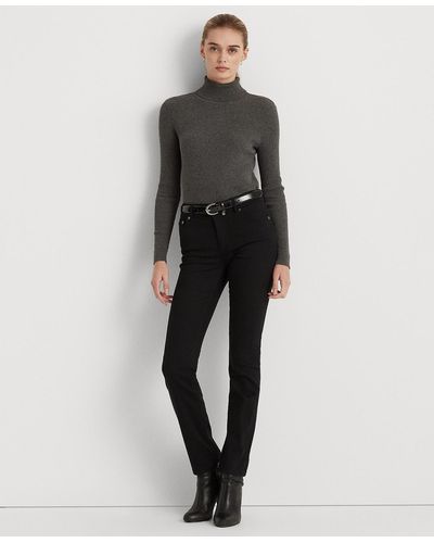 Lauren by Ralph Lauren Super Stretch Premier Straight Jeans - Black