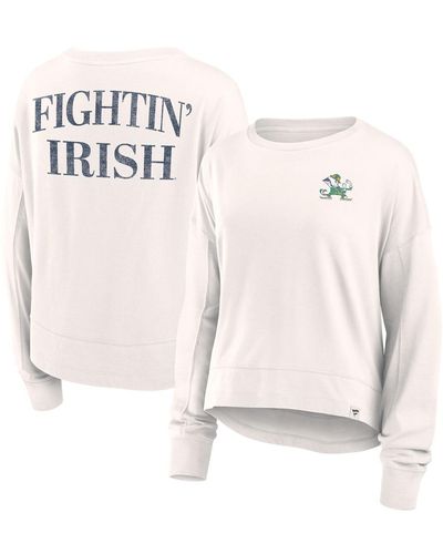 Fanatics Branded White Notre Dame Fighting Irish Kickoff Full Back Long Sleeve T-shirt - Multicolor