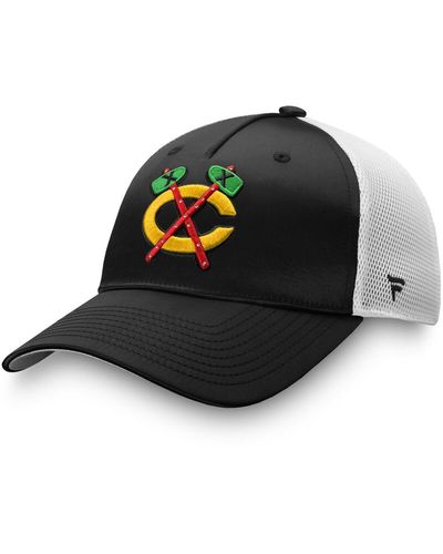 Fanatics Chicago Hawks Exclusive Trucker Snapback Hat - Black