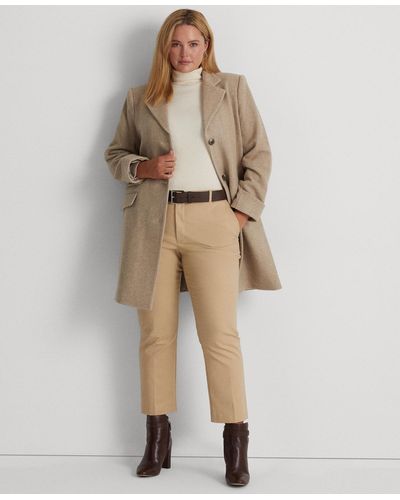 Lauren by Ralph Lauren Plus Size Notched-collar Walker Coat - Gray