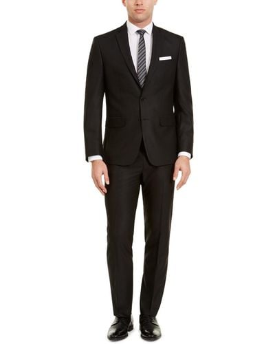 Van Heusen Flex Plain Slim Fit Suits - Black