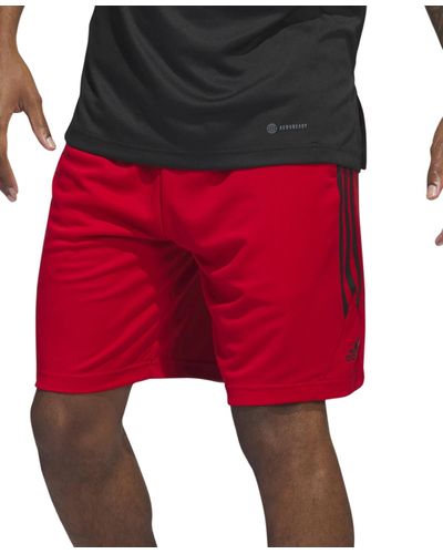 adidas Legends 3-stripes 11" Basketball Shorts - Red