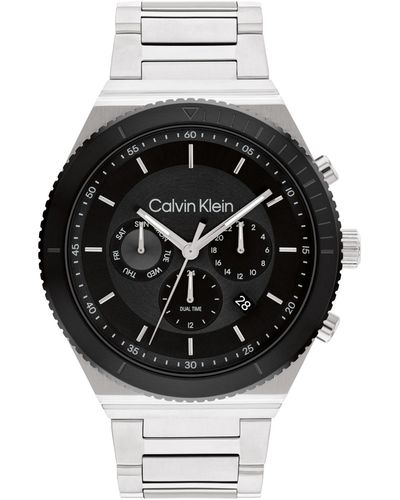 Calvin Klein Tone Stainless Steel Bracelet Watch 44.5mm - Black