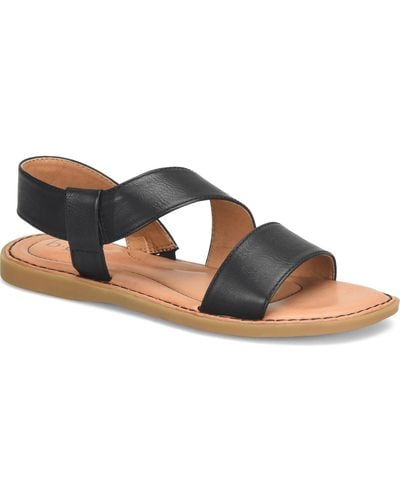 b.ø.c. Kacee Criss Cross Flat Comfort Sandals - Brown