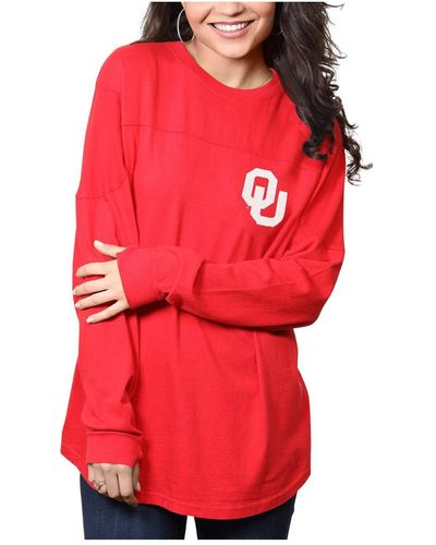 Pressbox Oklahoma Sooners The Big Shirt Oversized Long Sleeve T-shirt - Red