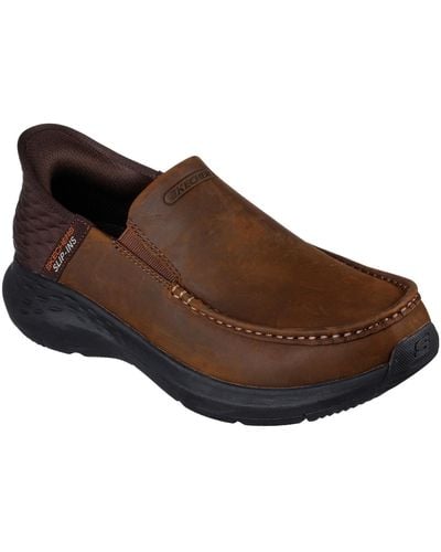 Skechers Slip-ins Relaxed Fit- Parson - Oswin Slip-on Wide Width Moc Toe Casual Sneakers From Finish Line - Brown