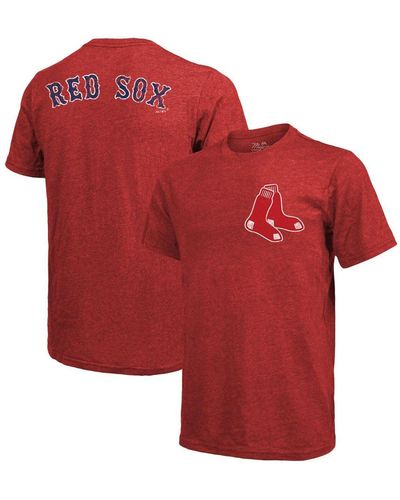 Majestic Threads Red Boston Red Sox Throwback Logo Tri-blend T-shirt