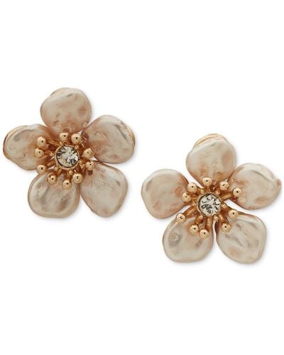 Lonna & Lilly Gold-tone Flower Stud Post Earrings - Natural