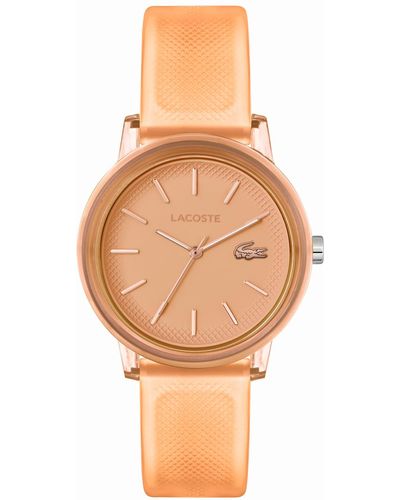 Lacoste L.12.12 Quartz Apricot Semi-transparent Silicone Strap Watch 36mm - Natural