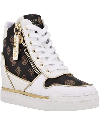Guess Fiora Wedge Fashion Sneakers - White