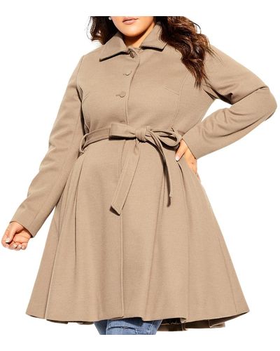 City Chic Plus Size Blushing Belle Coat - Natural