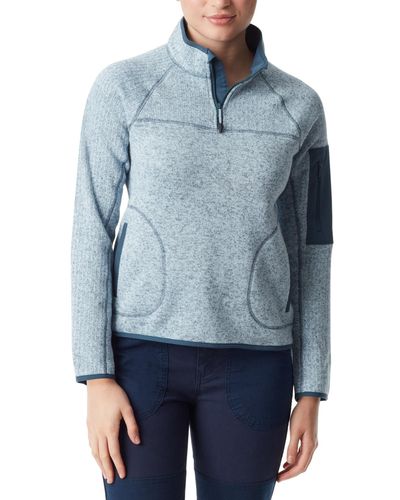 BASS OUTDOOR Mixed-media Pullover Sweater - Blue