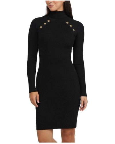 Ellen Tracy Rib Sweater Dress - Black