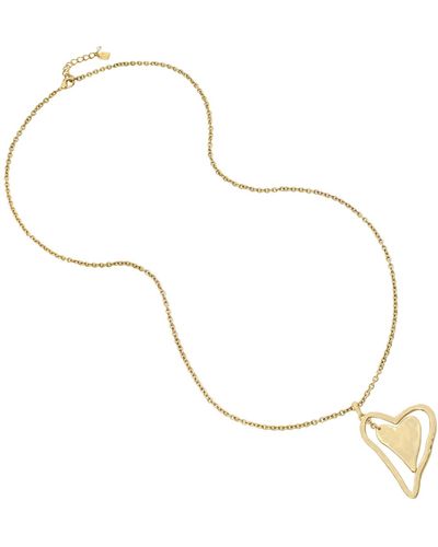 Robert Lee Morris Tone Heart Pendant Necklace - Metallic