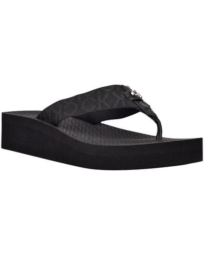 Calvin Klein Meena Casual Platform Flip-flop Sandals - Black