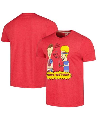 Homage And Beavis And Butt-head Tri-blend T-shirt - Red