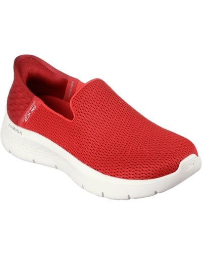 Skechers Slip Ins Go Walk Flex Relish Slip On Walking Sneakers From Finish Line - Red