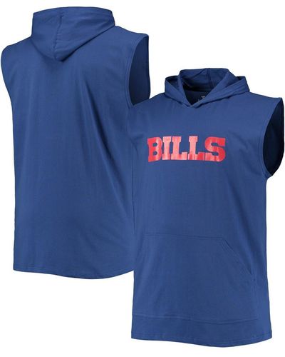 Fanatics Buffalo Bills Big And Tall Muscle Sleeveless Pullover Hoodie - Blue