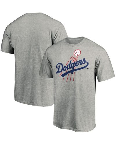 Los Angeles Dodgers Fanatics Branded Cooperstown Collection Huntington Logo  Long Sleeve T-Shirt - Light Blue