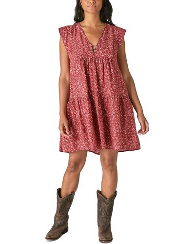 Lucky Brand Floral-print Mini Dress - Red