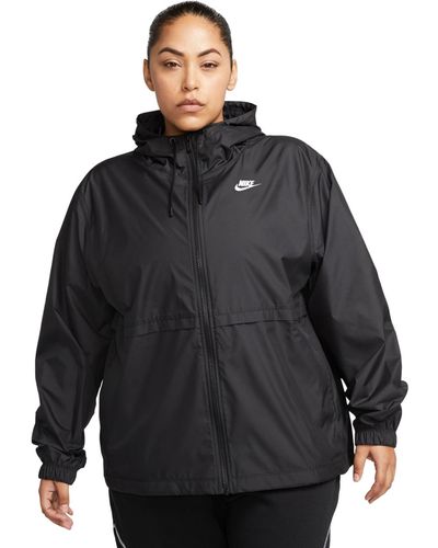 Nike Plus Size Sportswear Essential Repel Woven Jacket - Black