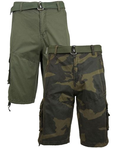 Galaxy By Harvic Belted Cargo Shorts - Green