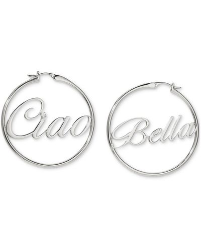 Nadri Ajoa By Medium Cubic Zirconia "ciao Bella" Hoop Earrings - Metallic