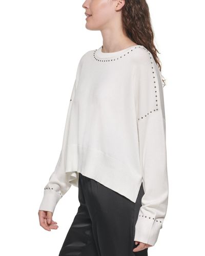 DKNY Studded Sweater - White