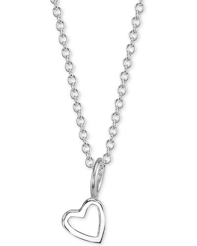 Sarah Chloe Heart Charm Pendant Necklace - Metallic