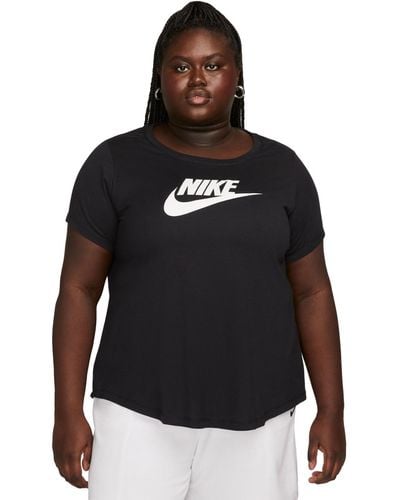 Nike Plus Size Active Sportswear Essentials Short-sleeve Logo T-shirt - Black