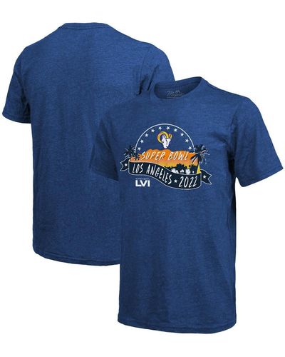 Majestic Threads Los Angeles Rams Super Bowl Lvi Bound Hollywood T-shirt - Blue