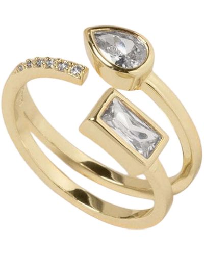 Bonheur Jewelry Ambroise Floating Crystal Ring - Metallic