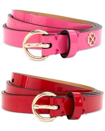 Kate Spade 2-pc. Patent Leather Belts - Red