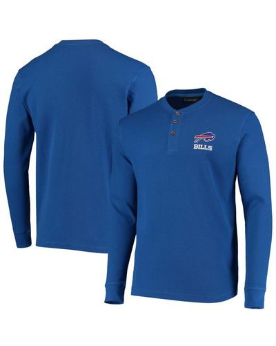 Dunbrooke Royal Buffalo Bills Maverick Thermal Henley Long Sleeve T-shirt - Blue