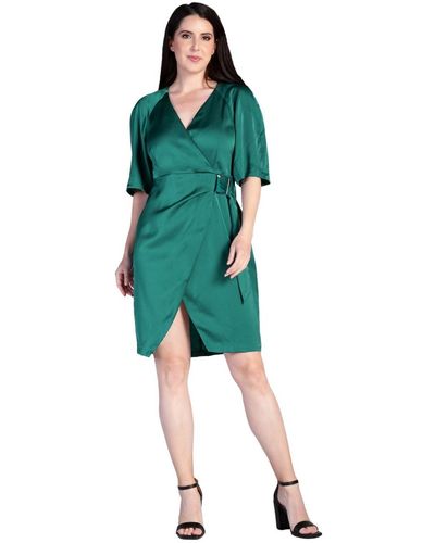 Standards & Practices Wrap Dress With Belt - Green