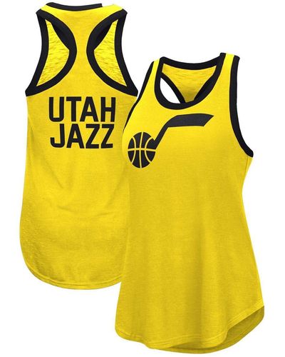 G-III 4Her by Carl Banks Utah Jazz Showdown Scoop-neck Racerback Tank Top - Yellow