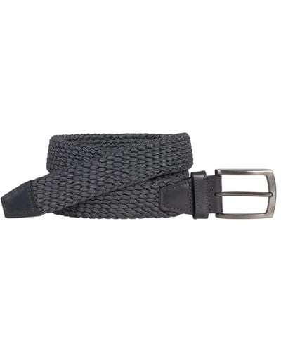 Johnston & Murphy Woven Stretch-knit Belt - Gray