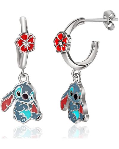 Disney Lilo & Stitch Hoop Earrings - White