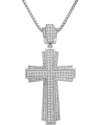 Macy's Cross 22" Pendant Necklace (1 Ct. T.w. - White