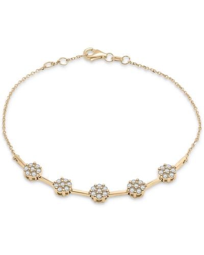 Wrapped in Love Diamond Flower Cluster Link Bracelet (1/2 Ct. T.w. - Metallic