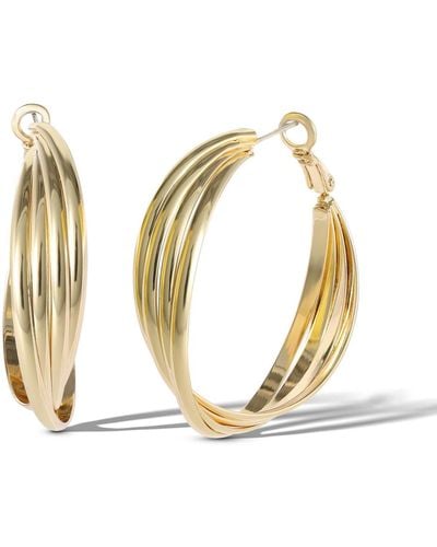 Jessica Simpson Hoop Earrings Or Silver Tone Earrings - Metallic